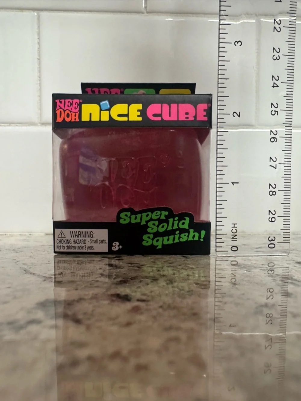 Nee Doh Nice Cube Super Solid Squish - Pink - Picture 2 of 6